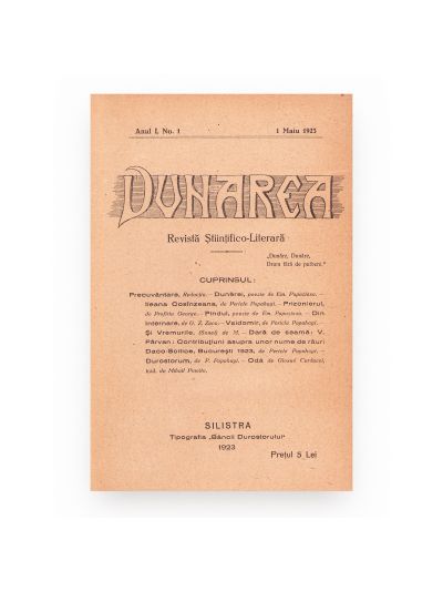 Revista Științifico-Literară „Dunărea”, Anii I-II, 1923-1925