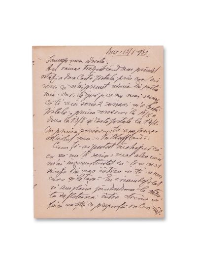 Constantin Bacalbașa, amplă scrisoare de dragoste expediată soției, 15 august 1931 