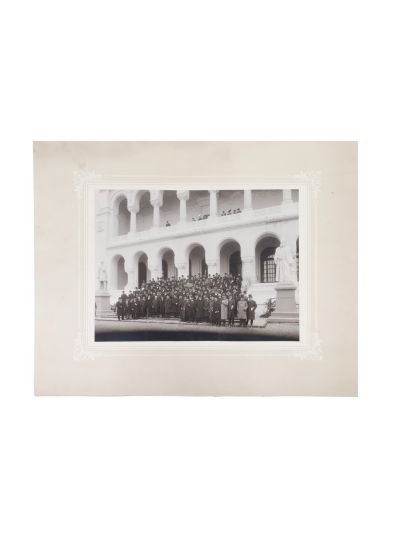 Anghel Saligny, Elie Radu și C.I. Istrati la Palatul Artelor, fotografie de mari dimensiuni, cca. 1906-1910 