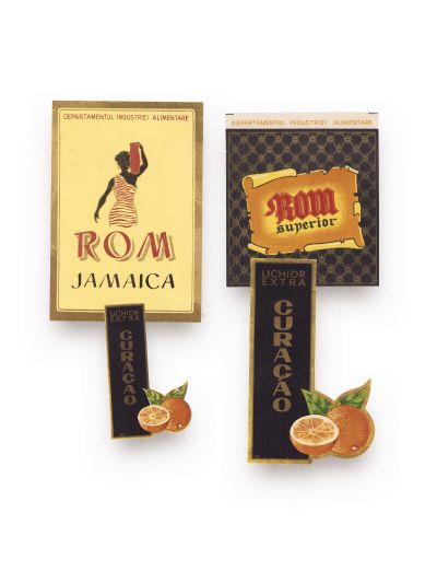 Rom Jamaica, rom Superior și Lichior Extra Curacao, patru etichete