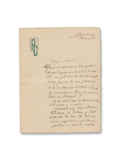 Cezar Petrescu, scrisoare pentru Nicolae Bontaș, 1 februarie 1929