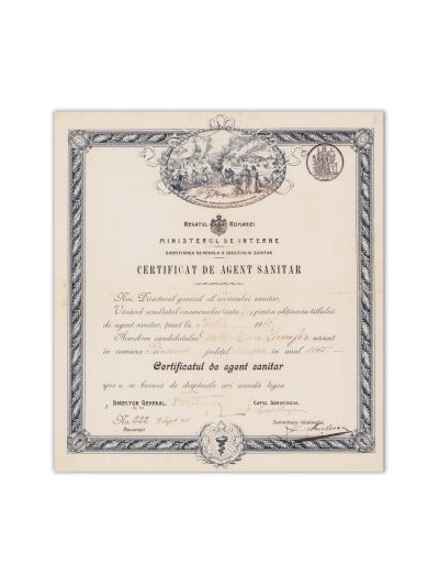 Datculescu Zamfir, certificat de agent sanitar, 9 septembrie 1911