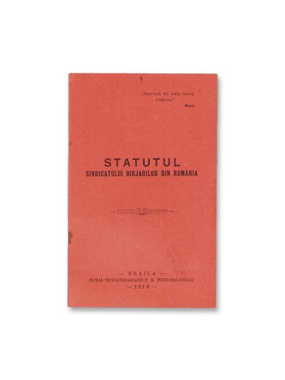Statutul Sindicatului Birjarilor din România, 1910