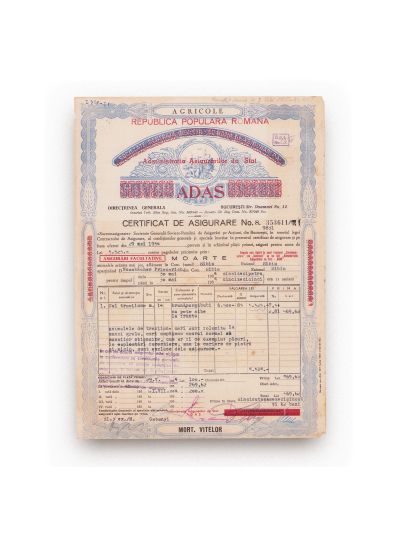 Sovromasigurare, două polițe de asigurare, 1951-1954