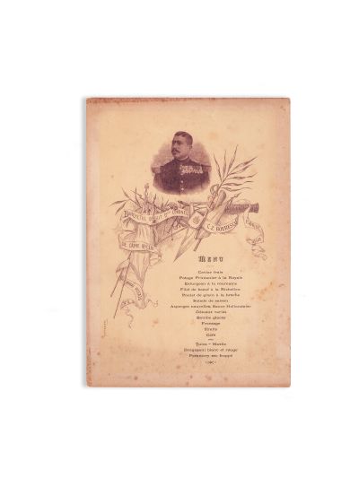 Regimentul Mihai Viteazu nr. 6, meniul banchetului din 11 aprilie 1898