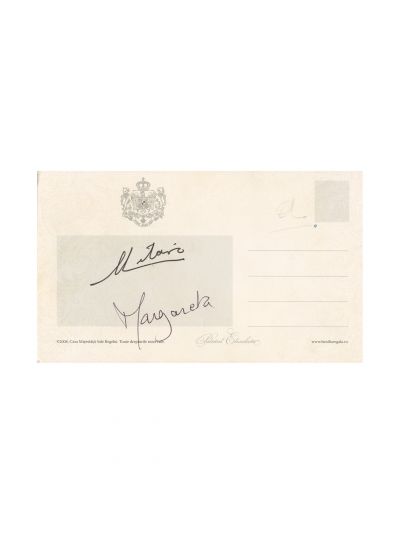 Familia regală a României, fotografie tip carte poștală, cu semnături olografe