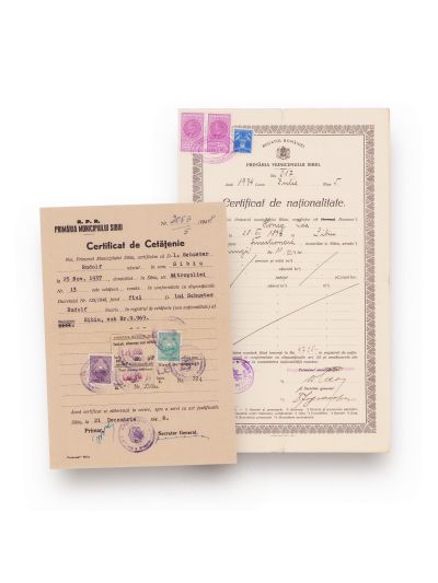 Două certificate de cetățenie emise de Primăria Municipiului Sibiu, 1934-1948