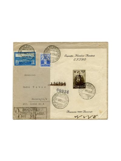 Trei plicuri Expoziția Filatelică Română, 1932