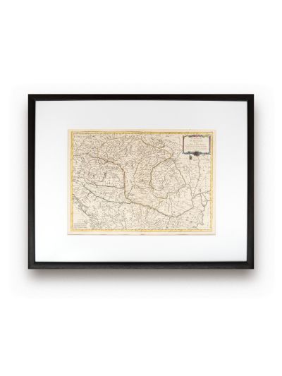 Harta Regatului Ungariei, divizat în Ungaria Superioară și Inferioară, Transilvania, Slavonia și Croația, gravor Jean Denis, cca. 1760