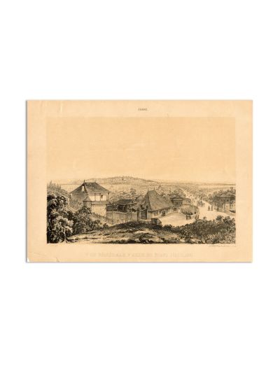 Vedere generală luată de pe podul Nicolinei și Spitalul Sf. Spiridon, două litografii, P. Muller și J. Rey, 1845