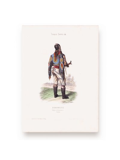 Dorobanț din Romanați, litografie colorată manual, gravor L. Guerdet, cca. 1840