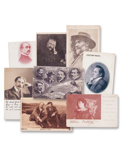 Scriitori români, colecție de 10 cărți poștale fotografice