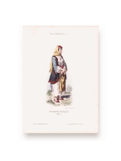 Țărancă moldoveancă de pe malurile Dunării, litografie colorată manual, gravor Michel Bouquet, cca. 1840