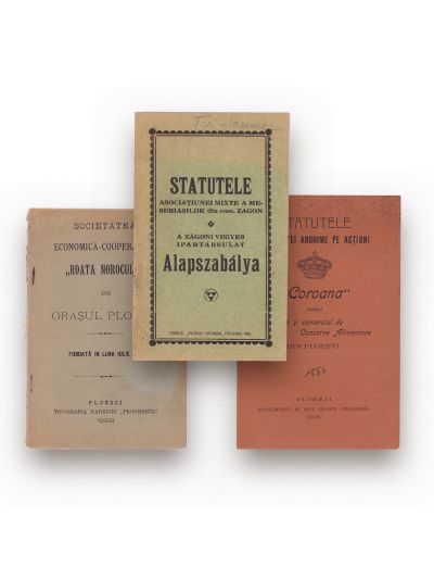 Asociația mixtă a Meseriașilor din Zagon + „Coroana” + „Roata norocului”, trei statute bancare,  1898-1929 