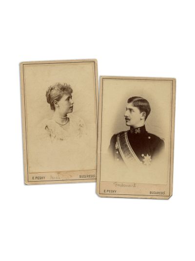 Principele Ferdinand I și principesa Maria, două fotografii format carte-de-visite, atelier E. Pesky