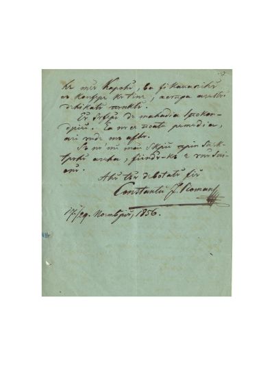 Constantin Ioan Roman, două manuscrise, 1856-1858