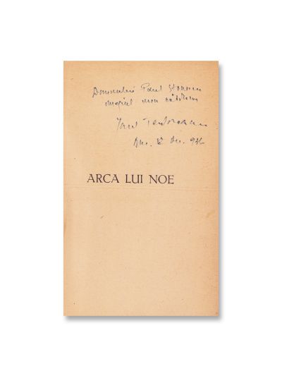 Ionel Teodoreanu, Arca lui Noe, 1936, cu dedicație olografă