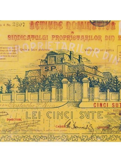 Sindicatul Proprietarilor din Buzău, acțiune nominativă, 1922
