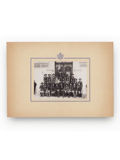 Grup de cercetași la Oradea, fotografie de epocă 