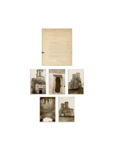 Scrisoare catre Victor Stephănescu   + cinci fotografii de epocă cu biserica Crețești din colecția familiei Ștefănescu