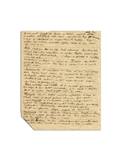 Mircea Eliade, Însemnări despre lumea și cultura elenă, manuscris de 3 pagini