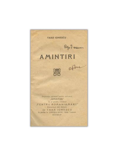 Take Ionescu, Amintiri