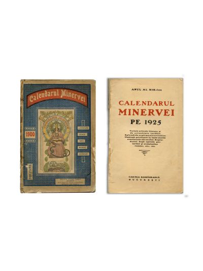 Calendarul Minerva pe anii 1900 și 1925