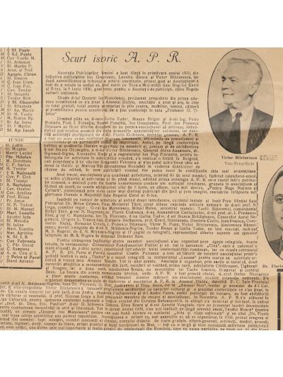 Calendarul Asociației Publiciștilor Români, 1939