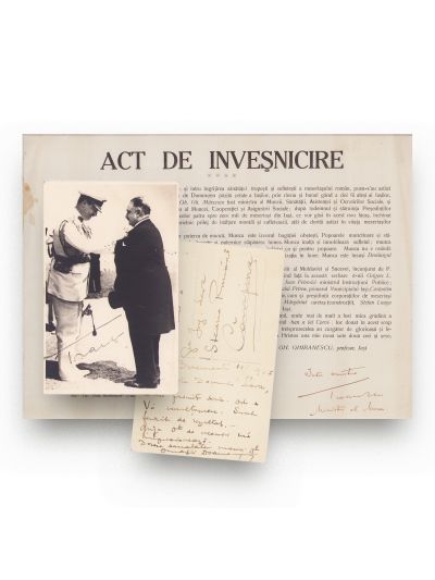 Grigore Trancu-Iași, Act de înveșnicire + fotografie semnată olograf, 1926
