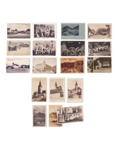 149 fotografii tip carte poștală cu vederi de epocă ale mai multor orașe din zona Transilvaniei