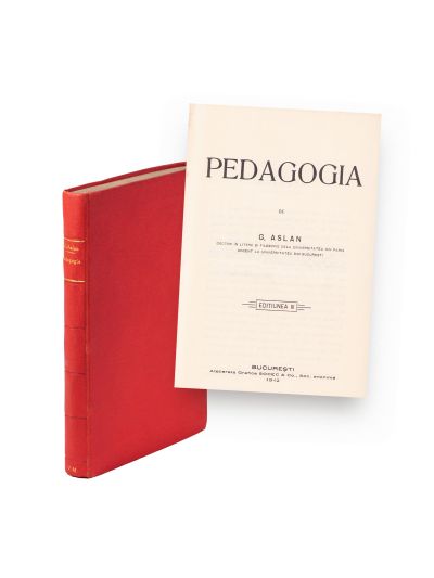 G. Aslan, Pedagogia, 1912, cu semnătură olografă
