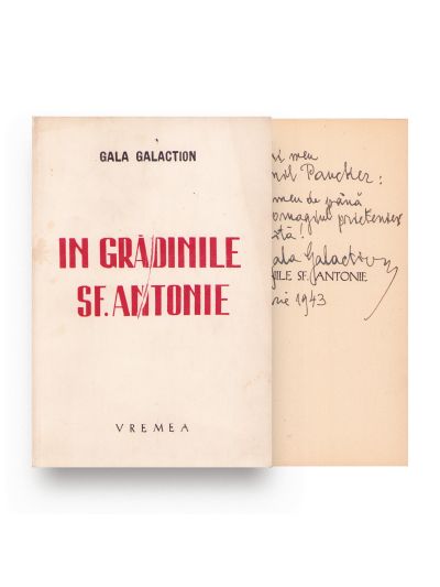 Gala Galaction, În grădinile Sf. Antonie, 1942, cu dedicație olografă