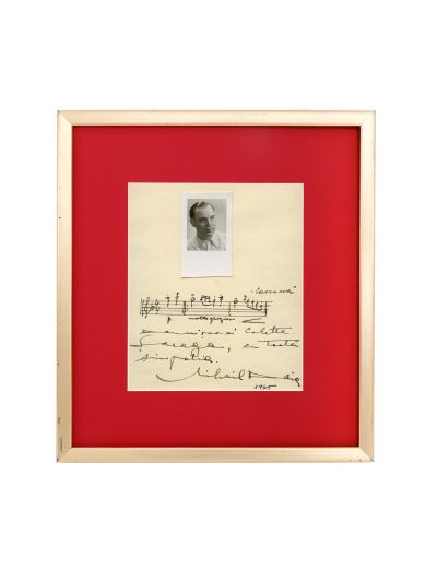 Mihail Daia, fotografie de mici dimensiuni + autograf, 1945