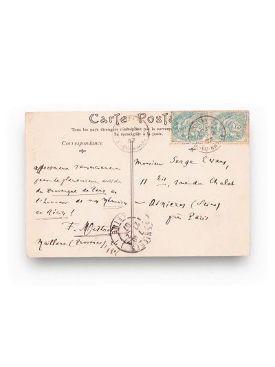 Frédéric Mistral, fotografie + carte poștală cu însemnare olografă, 1907 