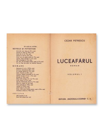 Cezar Petrescu, Luceafărul, cu dedicație pentru Ion Șahighian