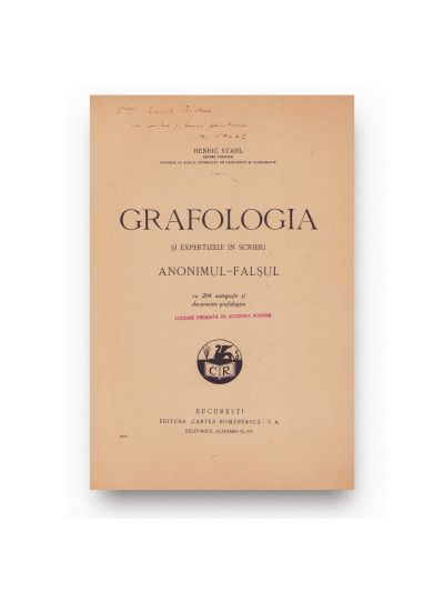 Henric Stahl, Grafologia și expertizele în scrieri, 1931, cu dedicație