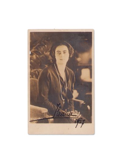Principesa Ileana, fotografie tip carte poștală, cu semnătură, 1927 