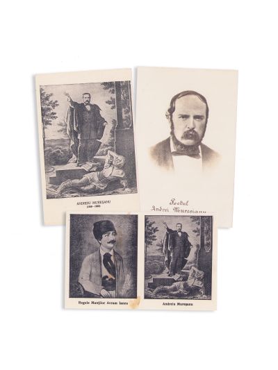 Andrei Mureșanu și Avram Iancu, trei cărți poștale fotografice
