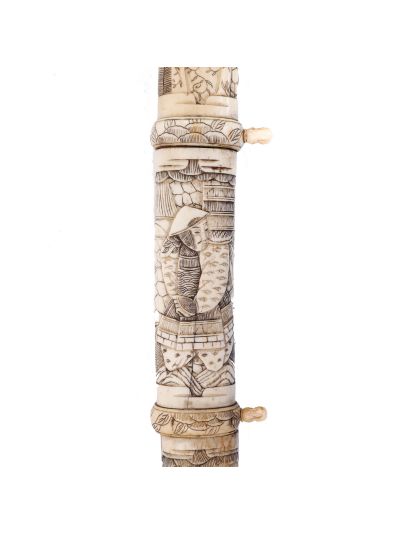 Katana, cu teacă din os sculptat, sec XIX