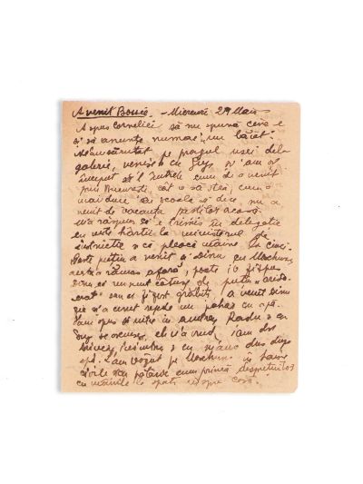 Mircea Eliade, „A venit Bossie”, filă manuscris din „Jurnalul adolescentului miop”, cca. 1921 - 1925 