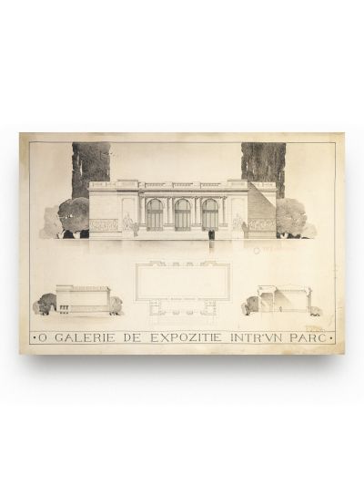 Proiectul unei galerii de expoziție într-un parc, arhitect Stanislav Bortnovski