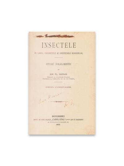 Simion Florea Marian, Insectele în limba, credințele și obiceiurile românilor, 1903 