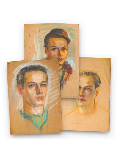 Tânărul Geo Dumitrescu, trei portrete în pastel