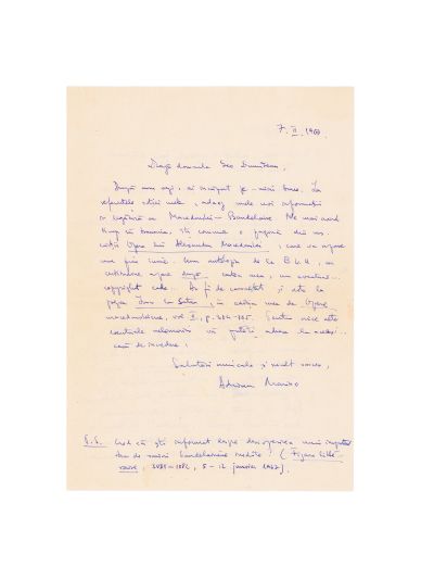 Geo Dumitrescu, corespondență cu Lidia Bote și Adrian Marino privind un studiu despre Baudelaire, 1967