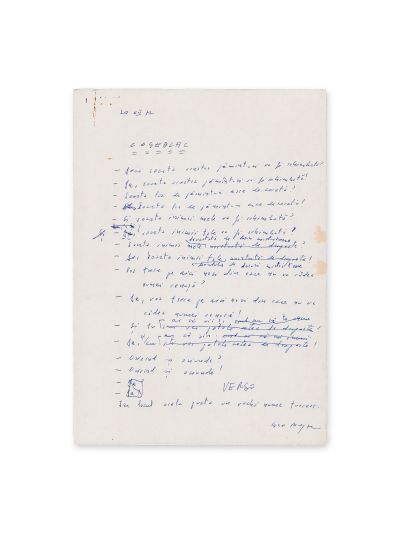 Geo Bogza, filă manuscris despre Cogealac