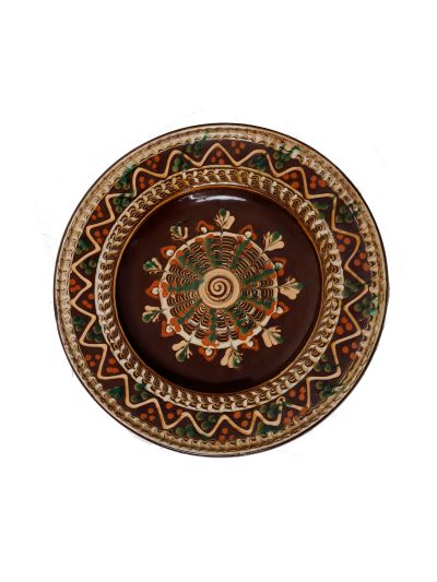 Farfurie ceramică de Oboga, meșter  Ciungulescu Grigore, 1985