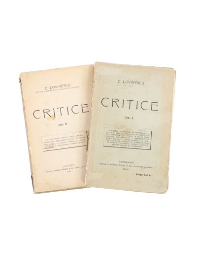 Eugen Lovinescu, Critice, două volume, cu dedicație olografă către Ioan Bianu