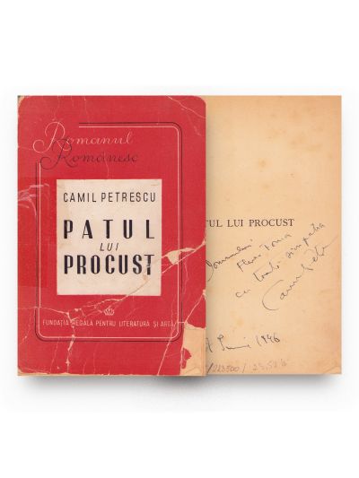 Camil Petrescu, Patul lui Procust, 1946, cu dedicație olografă