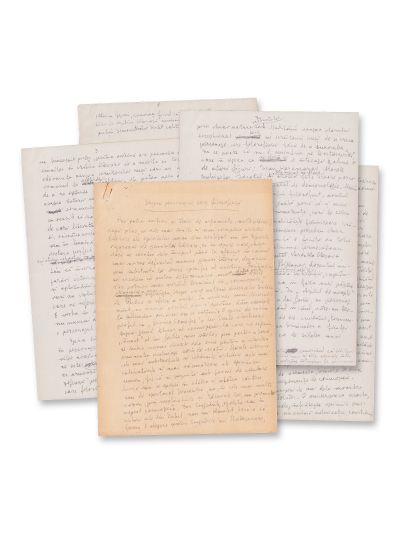 Lucian Blaga, „Despre personajul care filozofează”, opt file manuscris 
