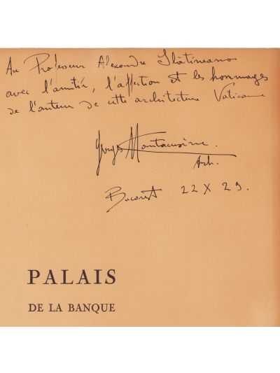 G. M. Cantacuzino, Palais de la Banque Chrissoveloni, 1929, exemplar numerotat, cu dedicație pentru Alexandru Slătineanu